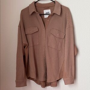 Aerie LumberJane Shacket Color Toasty